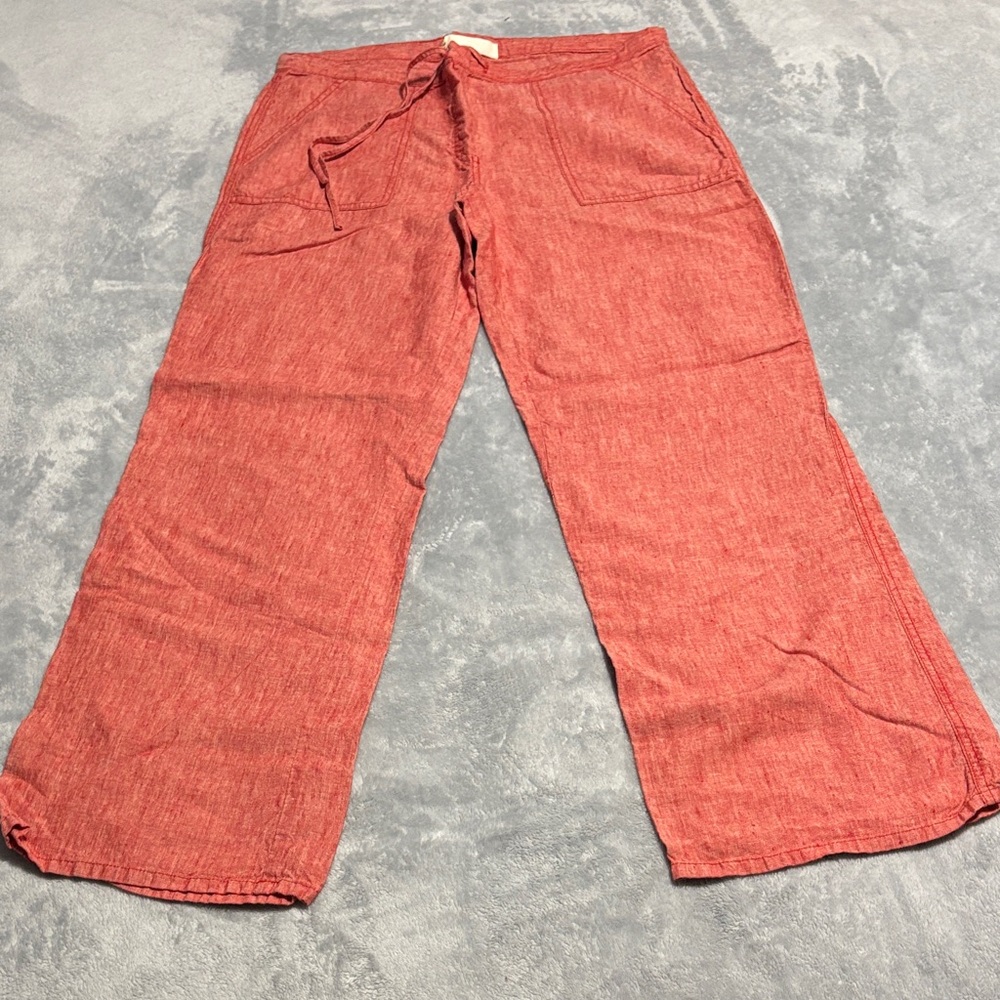 LONDONJEAN Red Linen Pants